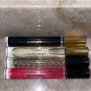 4 Victoria's Secret Rollerball SET! BOMBSHELL,VERY SEXY, TEASE, & NIGHT SCENTS!